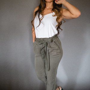 Tied Paperbag High Waist Skinny Pants